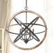 Bluffton 6 Light 28.5 inch Iron and Wood Pendant Ceiling Light 