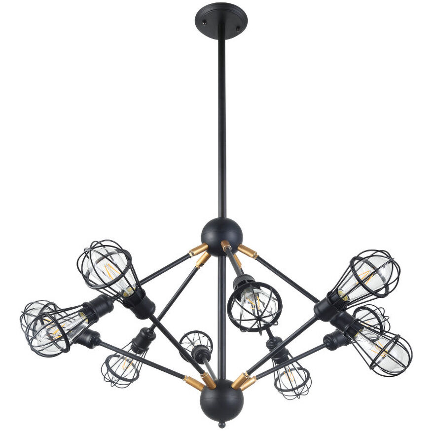 Rana 35.83 inch Matte Black Chandelier Ceiling Light