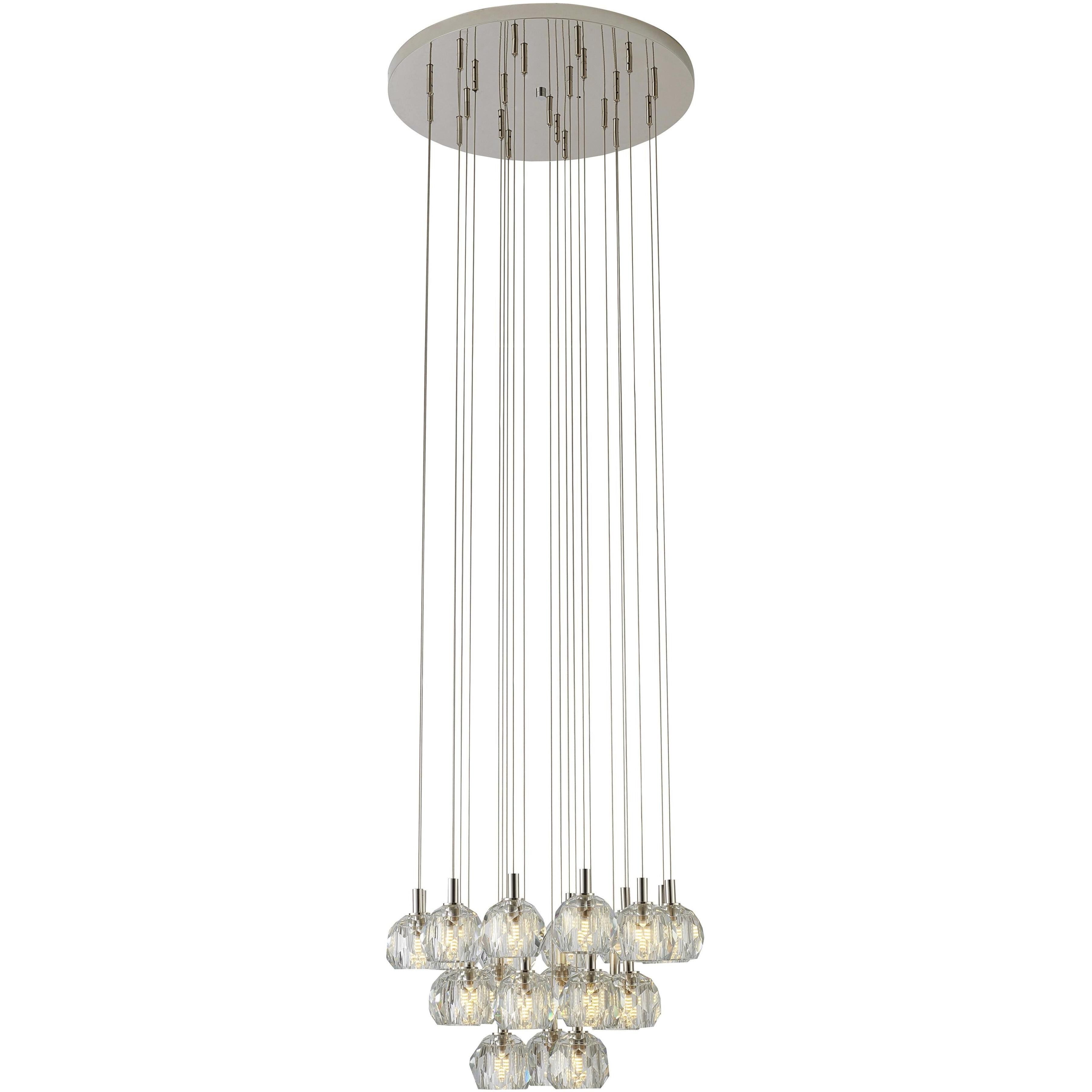 Canada 23 Light 24 inch Polished Nickel Chandelier Ceiling Light
