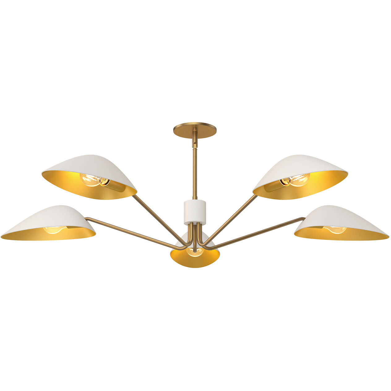Alora Mood Oscar Pendant Ceiling Light in Aged Gold and White