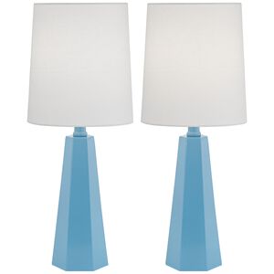 Pacific Coast 20 inch 60.00 watt Blue Table Lamps Portable Light, Set of 2