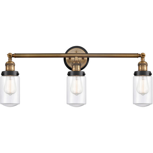 Franklin Restoration Dover 3 Light 31 inch Brushed Brass Bath Vanity Light Wall Light