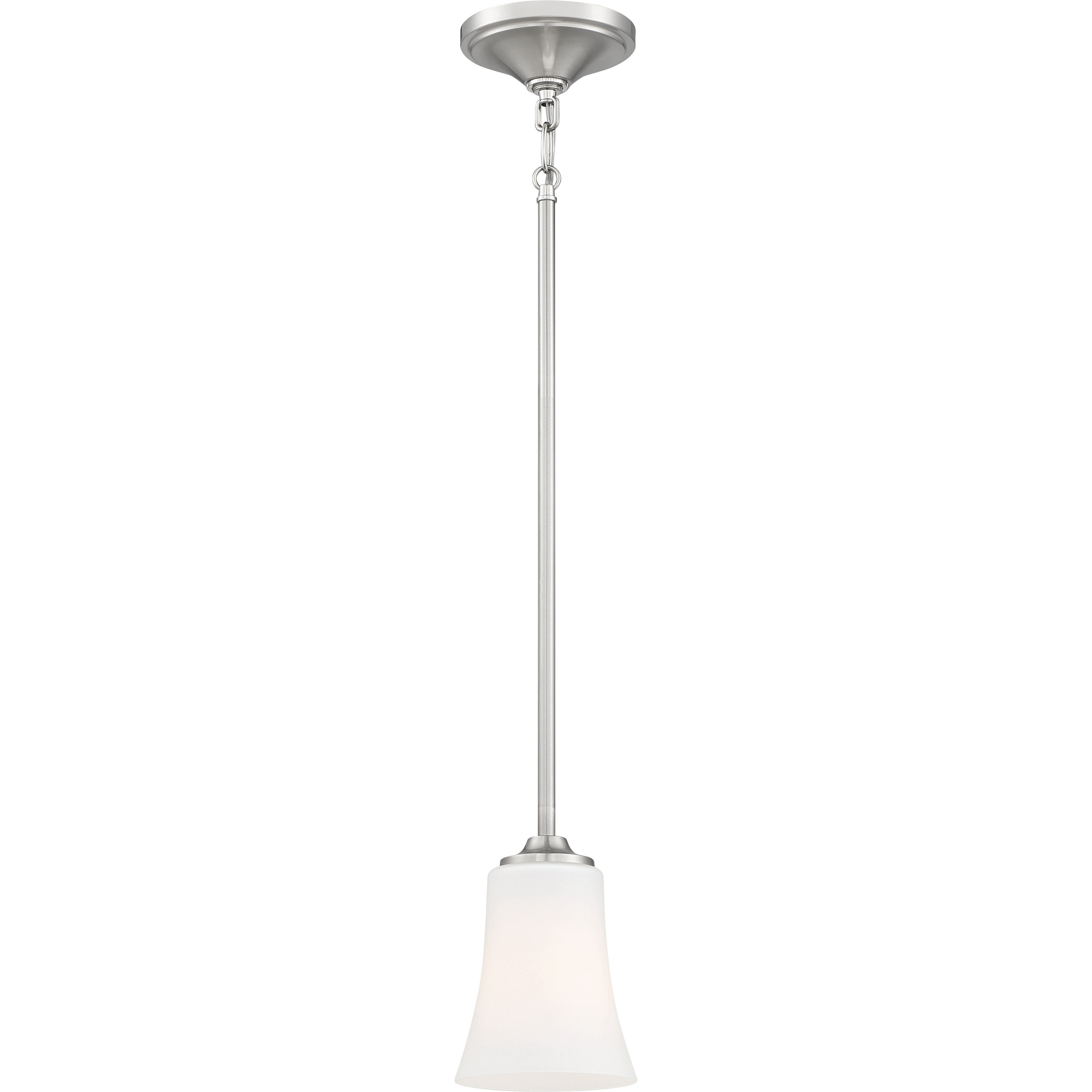 Neighborhood Gwyneth 1 Light 5 inch Brushed Polished Nickel Mini Pendant Ceiling Light in White Frost Glass, Neighborhood Collection