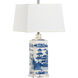 Town Square 28 inch 100.00 watt Blue/White Glaze/Clear Table Lamp Portable Light