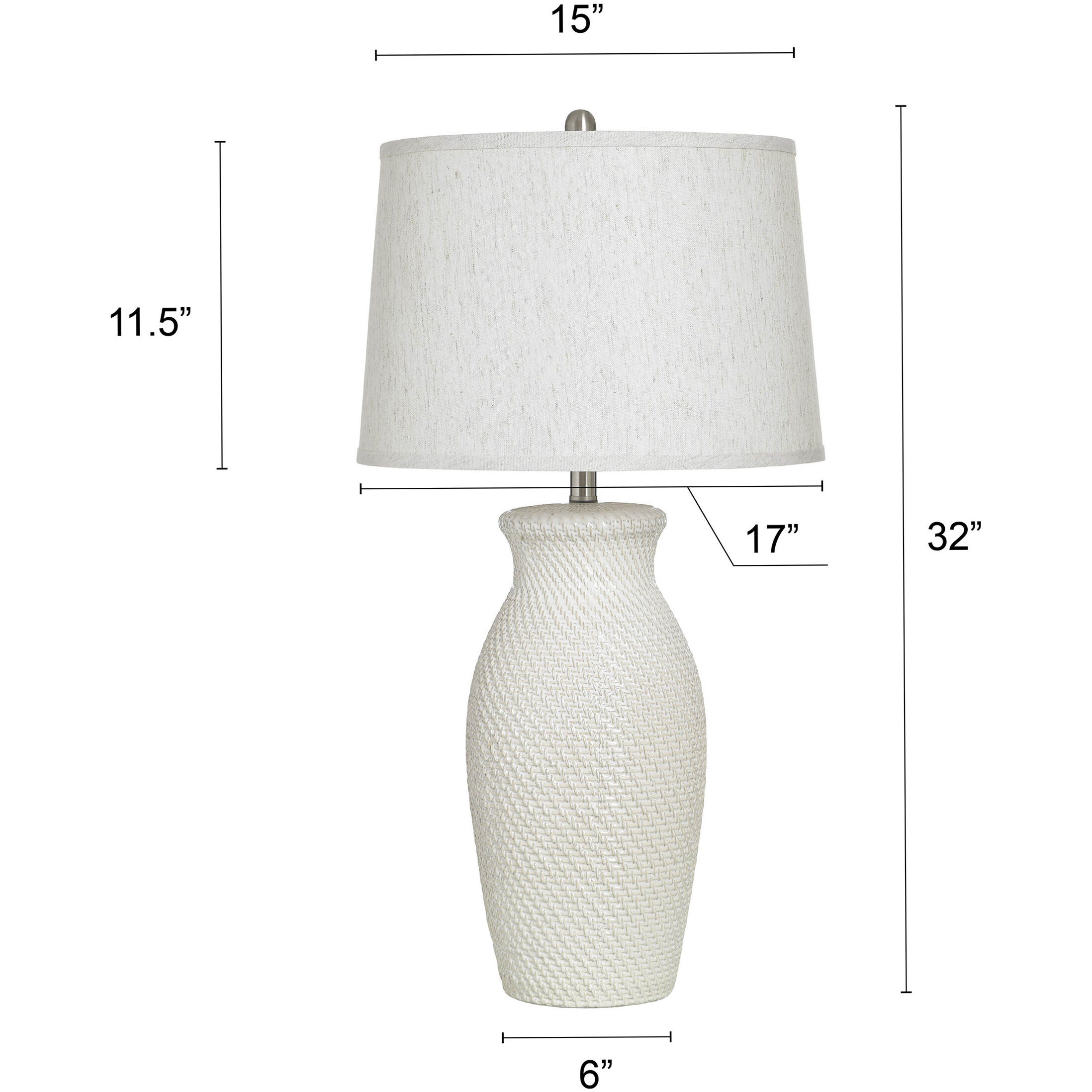 Novac 32 inch 100 watt Novac Cream Table Lamp Portable Light