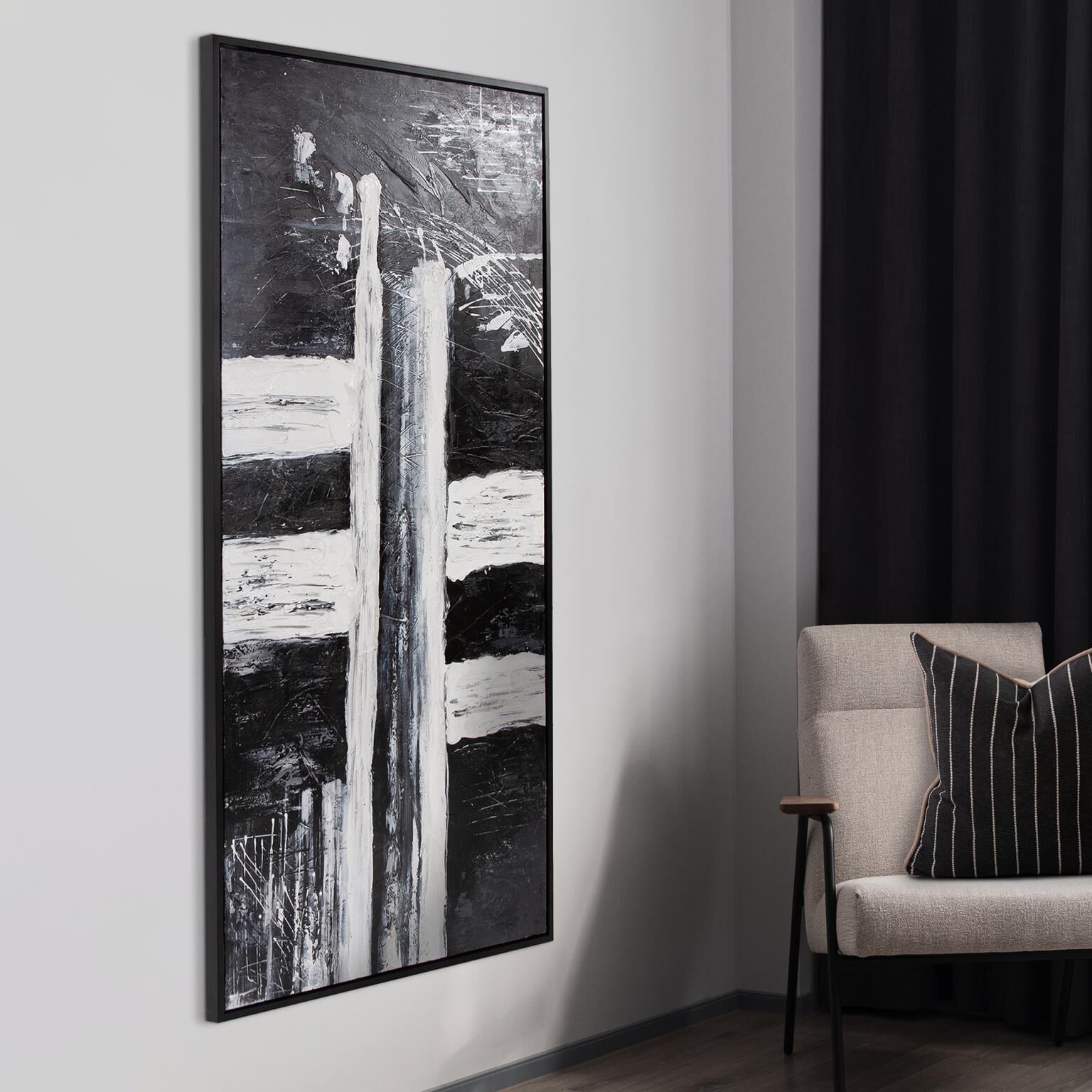 Abstract Landscape 73.75 X 37.75 inch Hand Painted Canvas