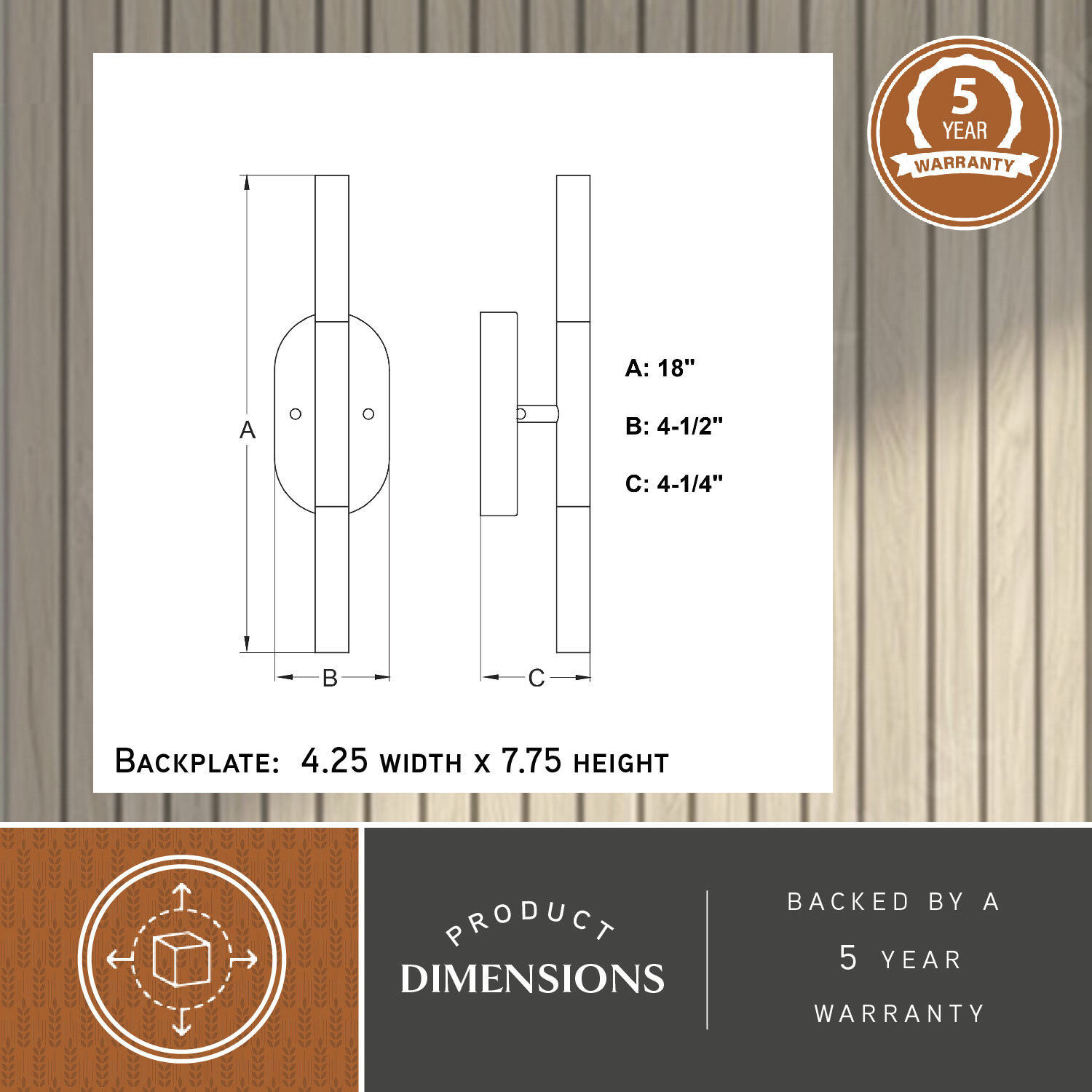 Fulton LED 4.5 inch Satin Brass Bathroom Light Wall Light
