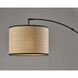 Bowery 74 inch 100.00 watt Black Arc Lamp Portable Light in Natural Woven with Black Trim 