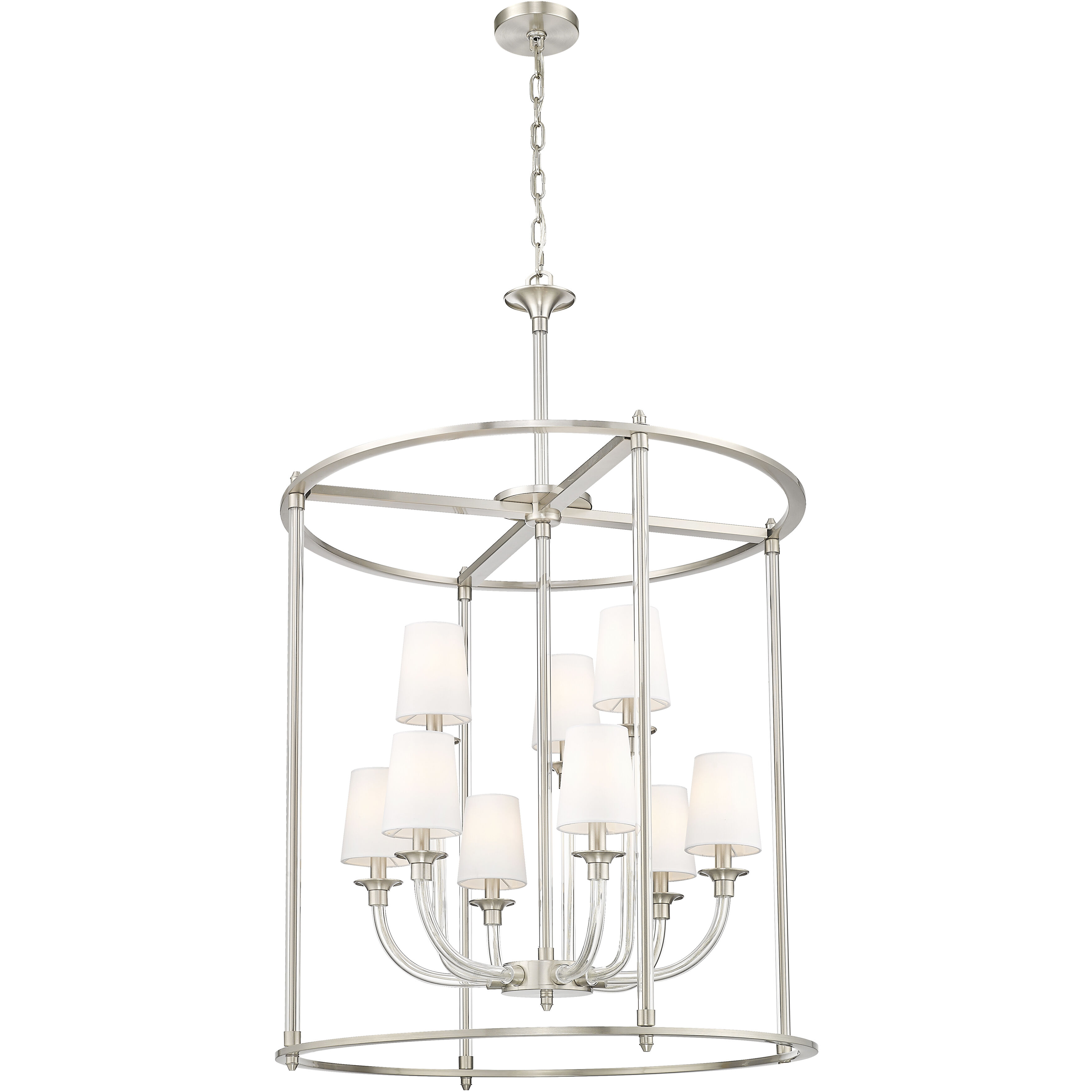 Katerina 9 Light 28 inch Brushed Nickel Chandelier Ceiling Light