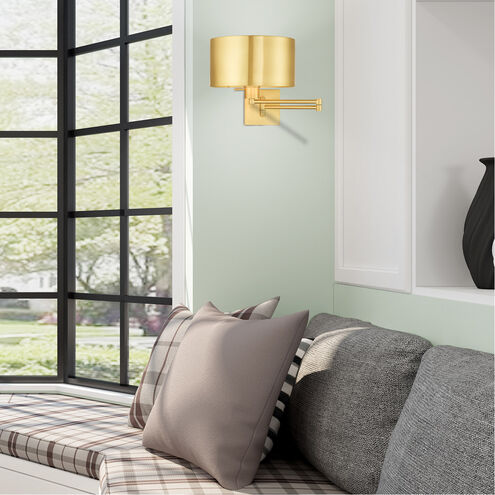 Allison 24 inch 100.00 watt Satin Brass Swing Arm Wall Lamp Wall Light