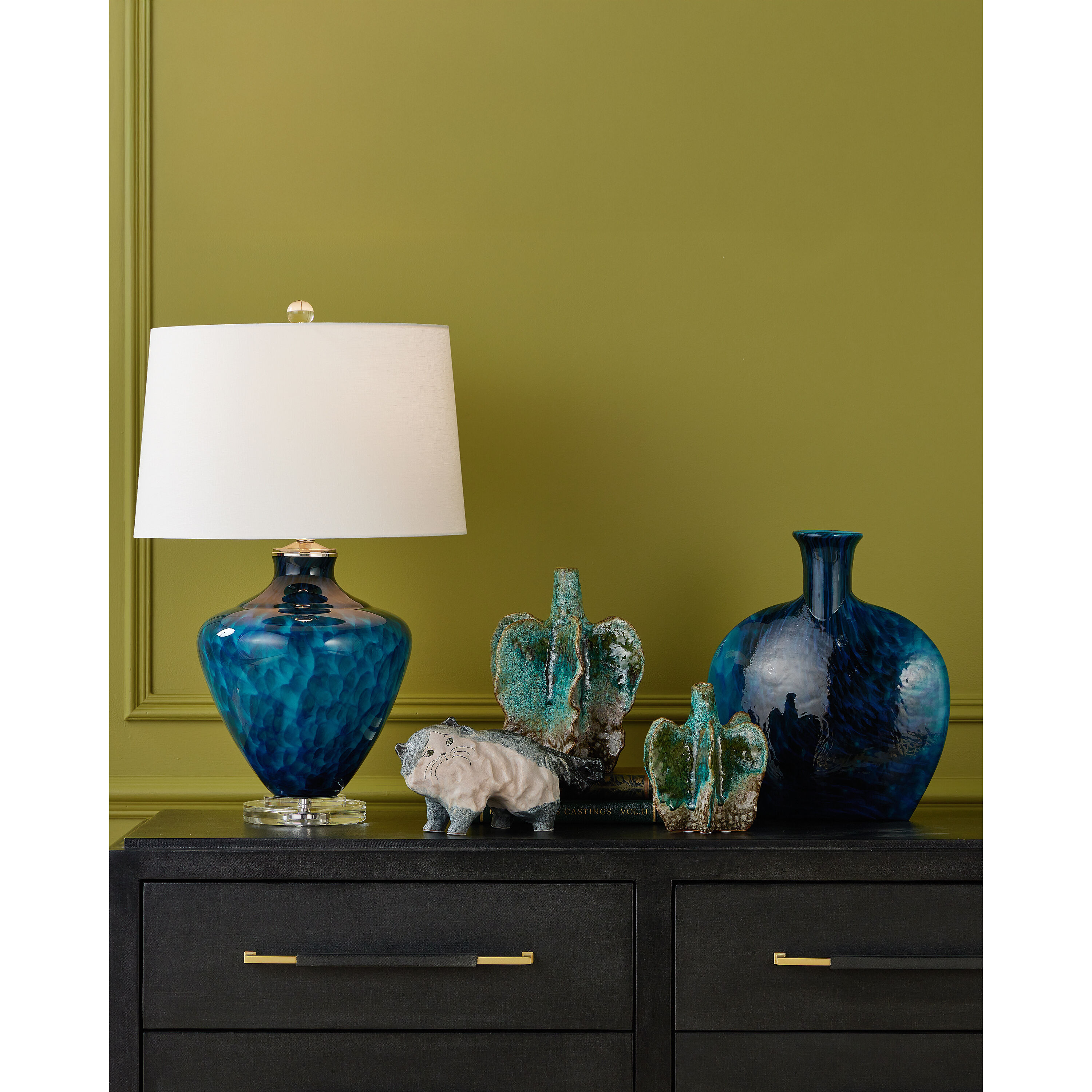 Sapphire 29.75 inch 150.00 watt Blue/Clear Table Lamp Portable Light