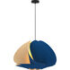 Matilda 1 Light 26.8 inch Black/Blue Pendant Ceiling Light in Blue/Ash, 27 in
