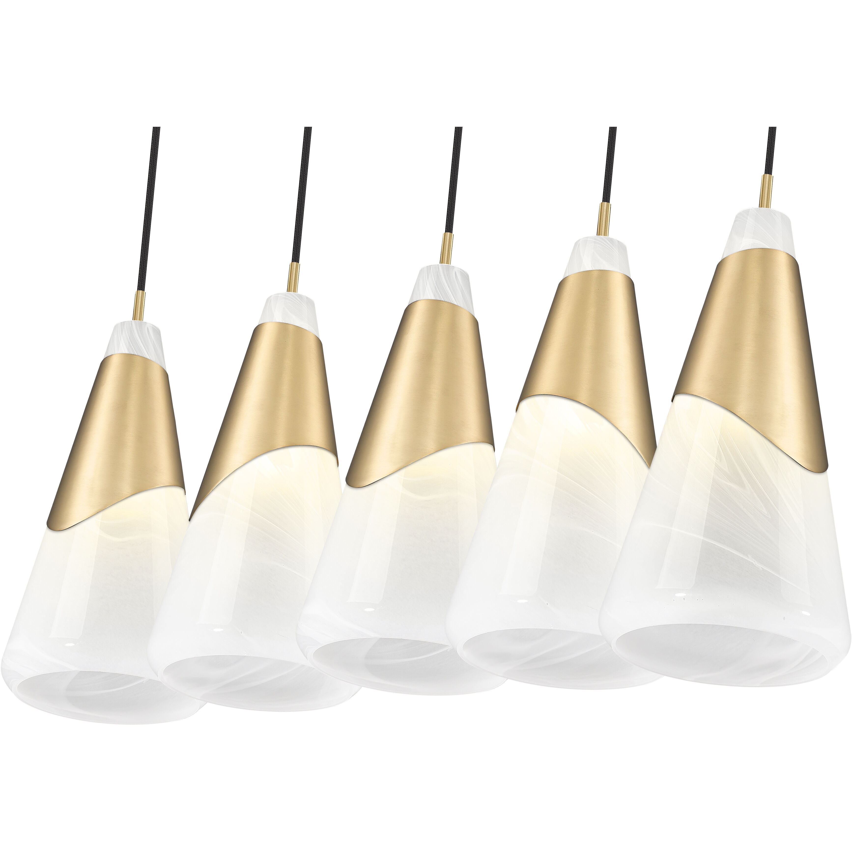 Aimie Linear Chandelier Ceiling Light in Modern Gold