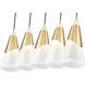 Aimie Linear Chandelier Ceiling Light in Modern Gold