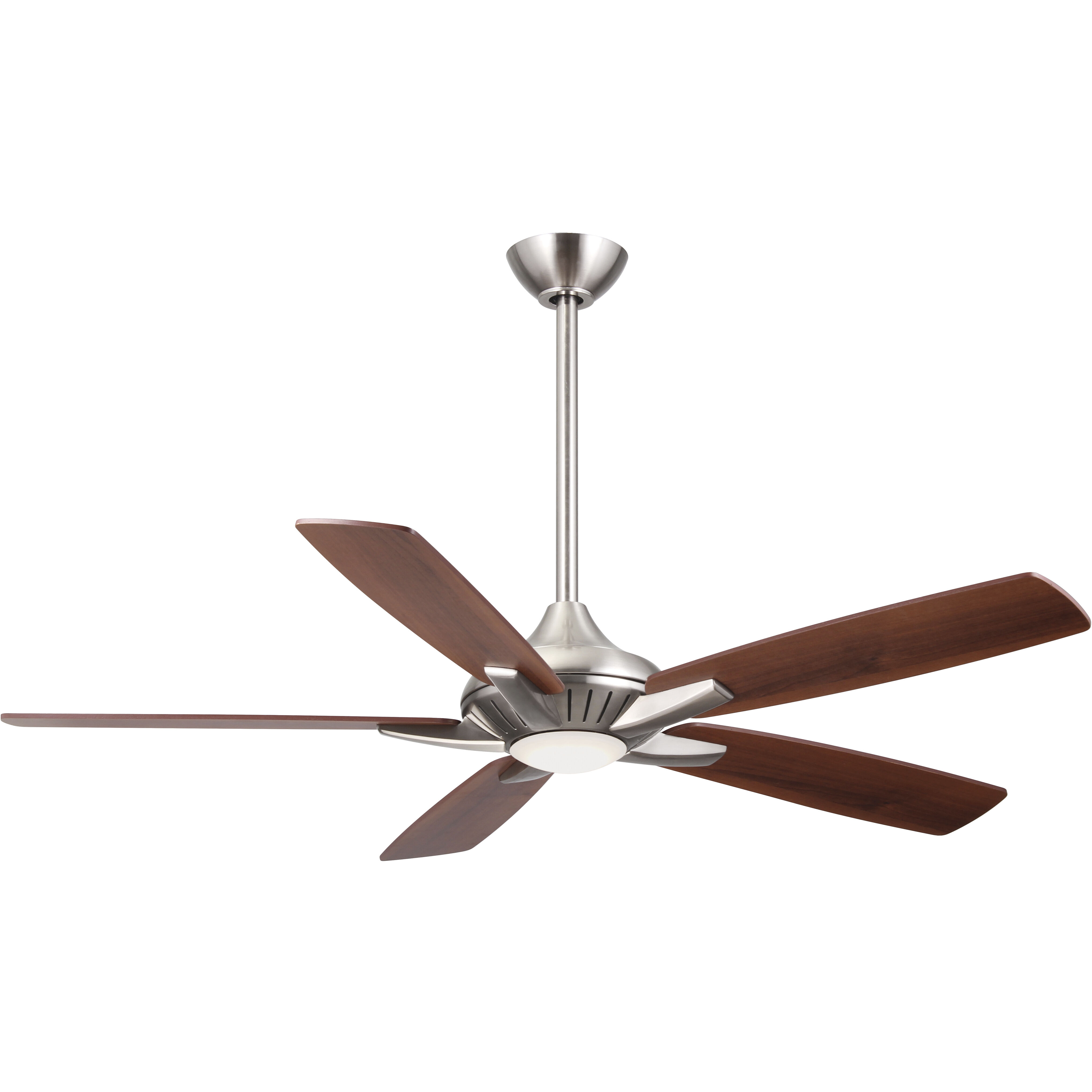 Dyno 52 inch Brushed Nickel with Medium Maple/Dark Walnut Blades Ceiling Fan