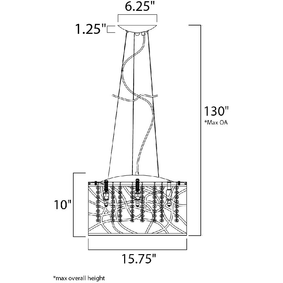 Troy LED 15.75 inch Polished Chrome Multi-Light Pendant Ceiling Light