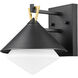 Edmore 1 Light 8.75 inch Matte Black with Gold accent Exterior Wall Lantern