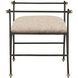 Mabel 24.25 inch Antique Black and Polished Brass Ottoman