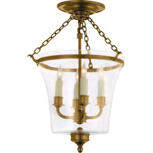 Chapman & Myers Sussex4 4 Light 12 inch Antique-Burnished Brass Semi-Flush Bell Jar Lantern Ceiling Light
