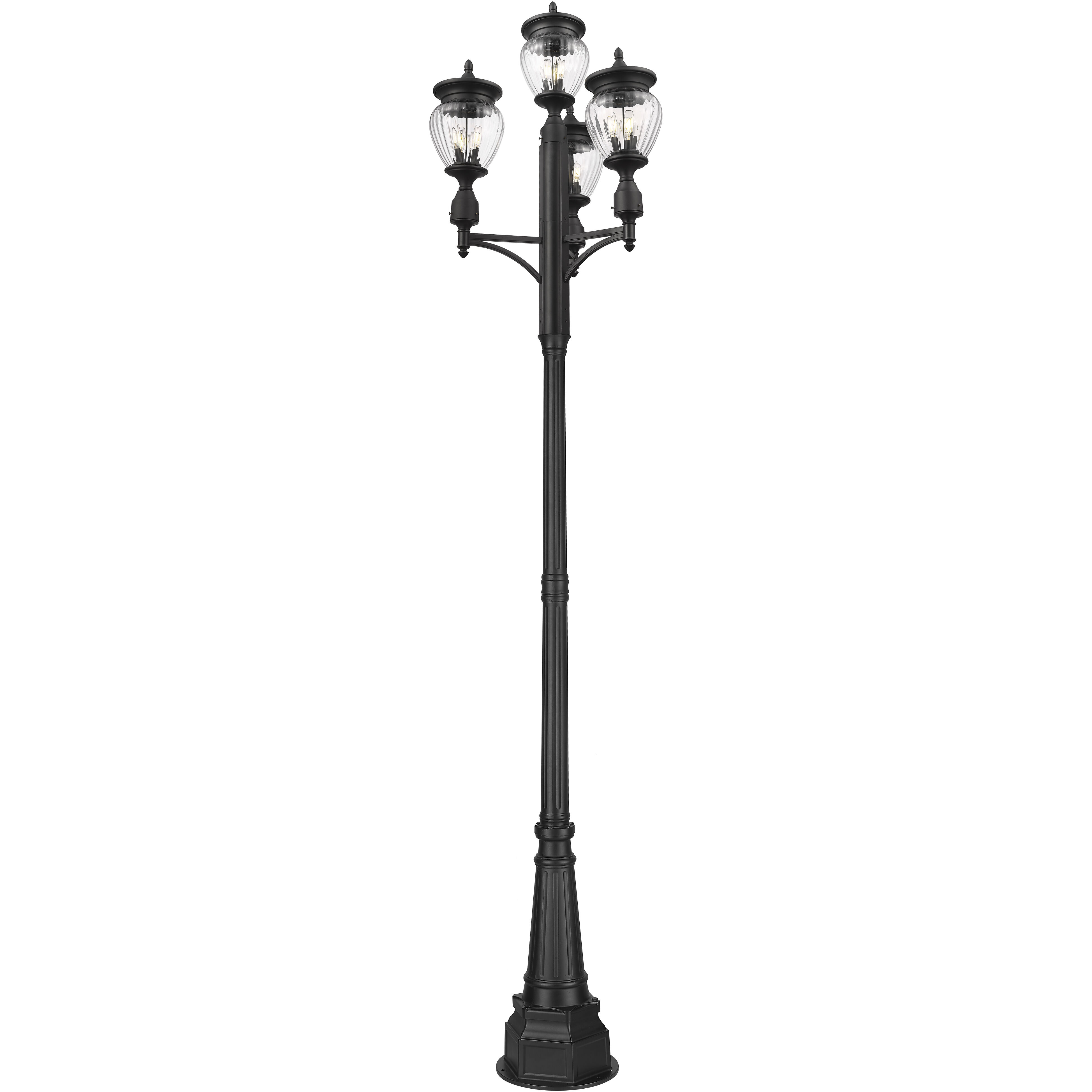Davina 3 Light 125.75 inch Black Outdoor Post Mounted Fixture in G9