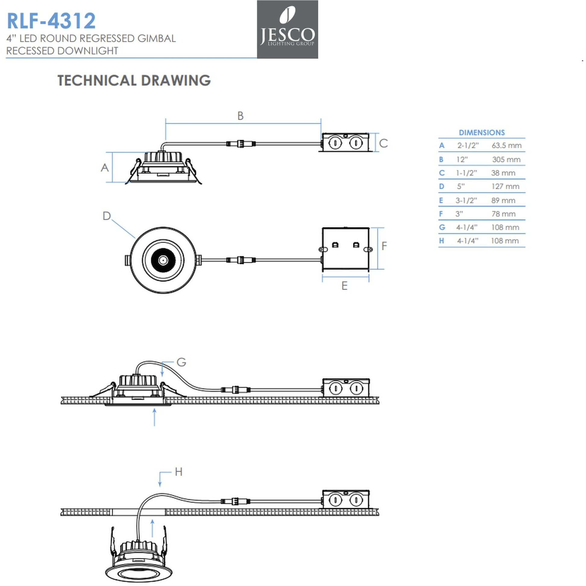 Luke White Downlight, Round