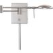 George's Reading Room 3.5 inch 8.00 watt Brushed Nickel Swing Arm Wall Lamp Wall Light