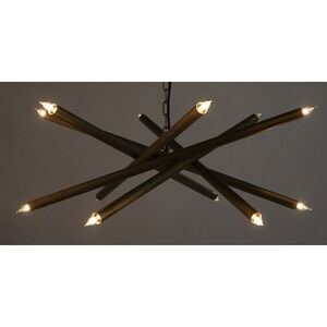 Ikram 12 Light 34 inch Antique Brass Chandelier Ceiling Light, Small