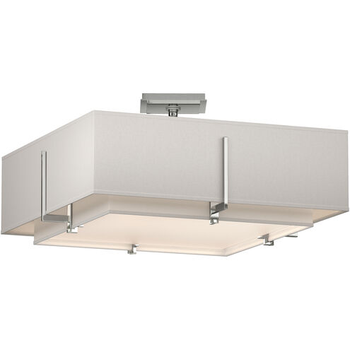 Exos 4 Light 20.6 inch Sterling Semi-Flush Ceiling Light in Natural Anna/Flax, Square
