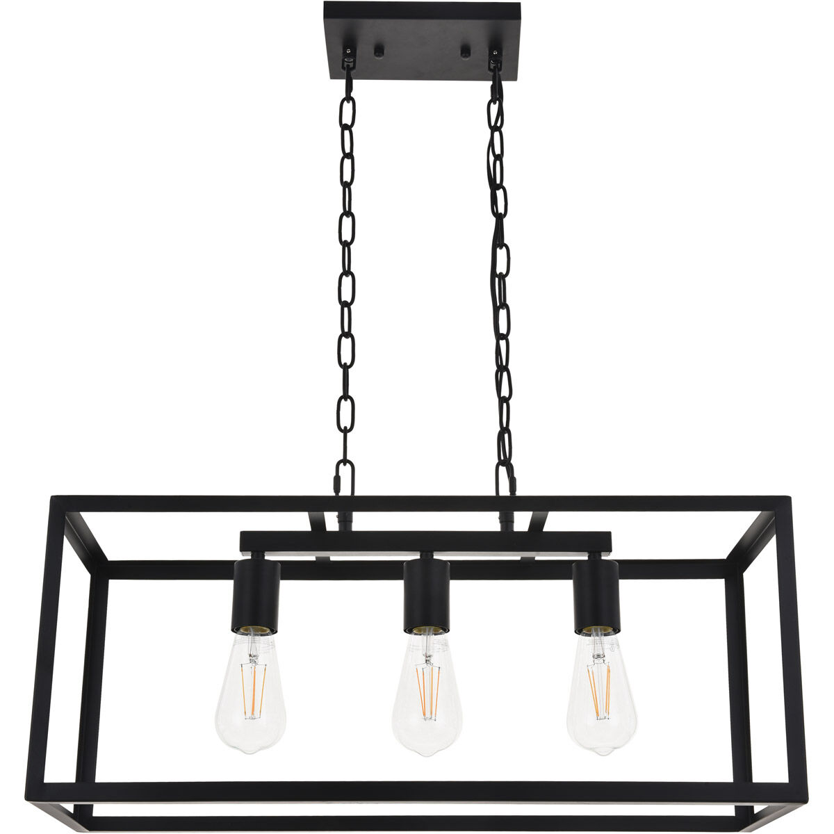 Resolute 3 Light 25 inch Black Pendant Ceiling Light