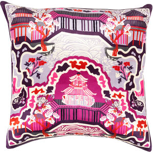 Geisha 22 inch Bright Purple, Lavender, Bright Red Pillow Kit