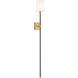 Mid-Century Modern 1 Light 5 inch Black with Natural Brass Accents Wall Sconce Wall Light