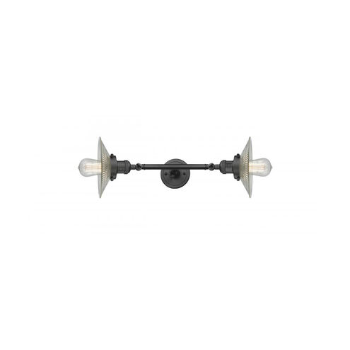 Franklin Restoration Halophane 2 Light 9 inch Oil Rubbed Bronze Bath Vanity Light Wall Light in Clear Halophane Glass, Franklin Restoration