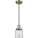 Franklin Restoration Bell 1 Light 5 inch Antique Brass Mini Pendant Ceiling Light in Incandescent, Clear, Franklin Restoration