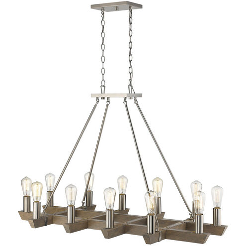 Finnick 12 Light 48 inch Satin Nickel Chandelier Ceiling Light