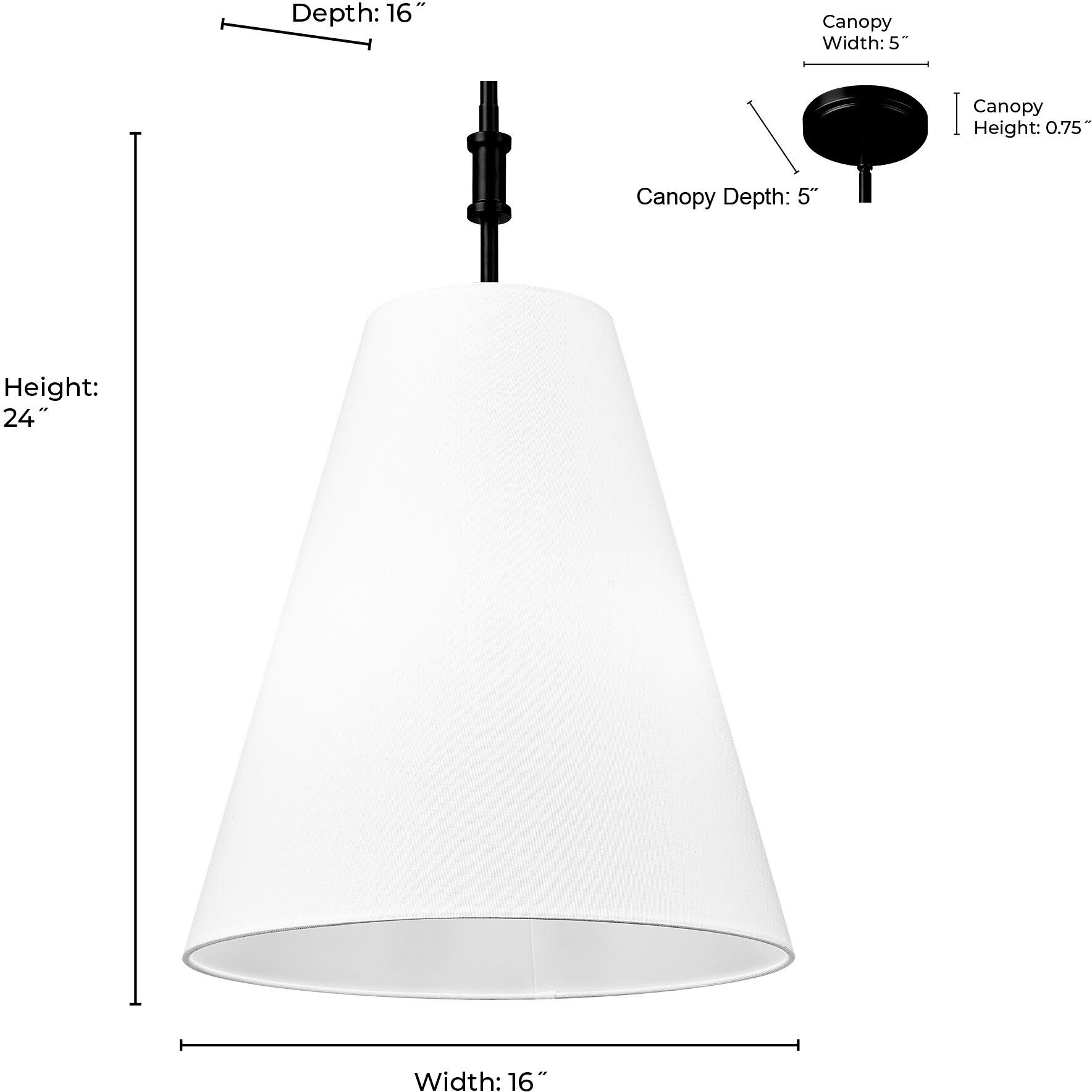 Adorra 3 Light 16 inch Matte Black Pendant Ceiling Light