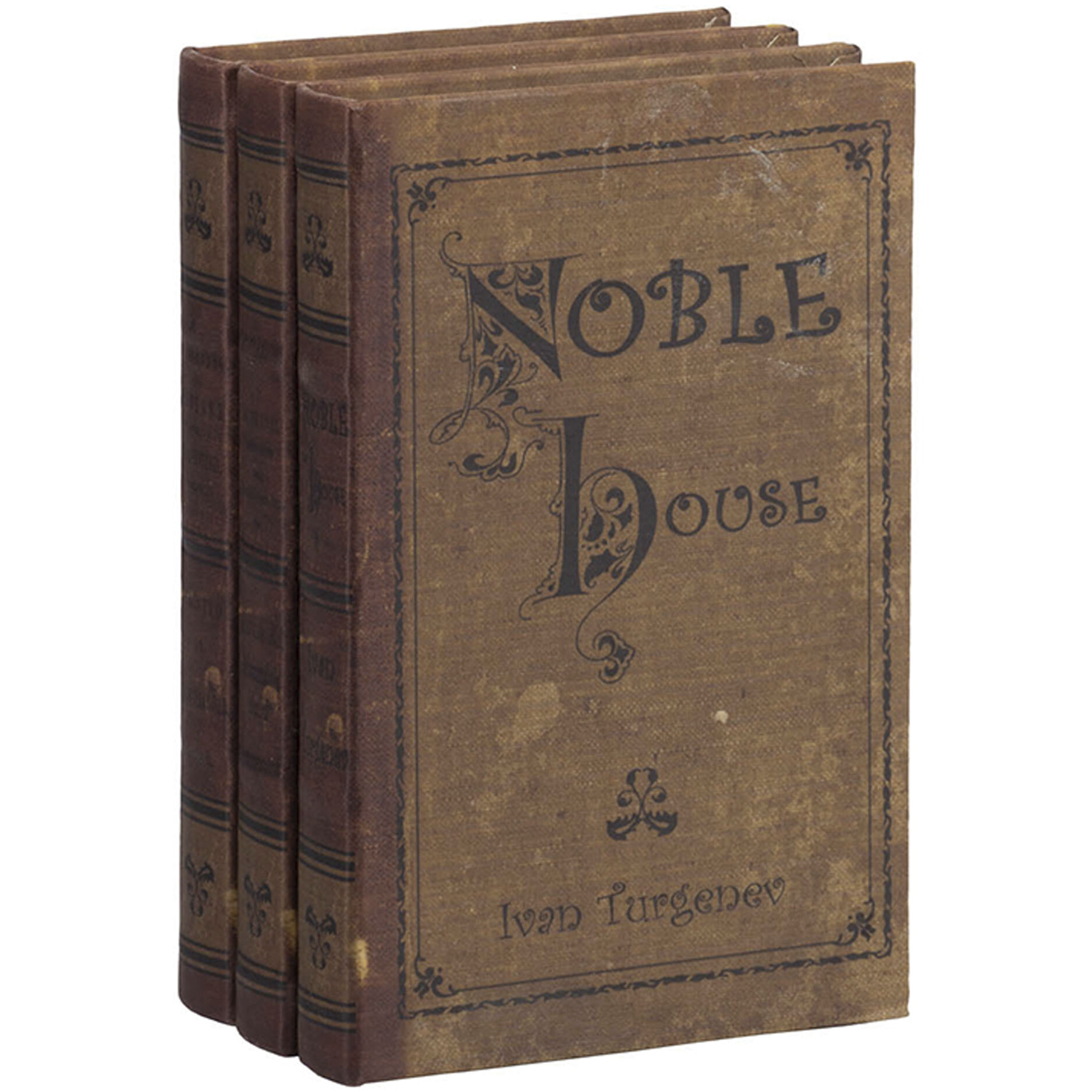 Anita 5.5 X 1.5 inch Brown Book Box, Set of 4