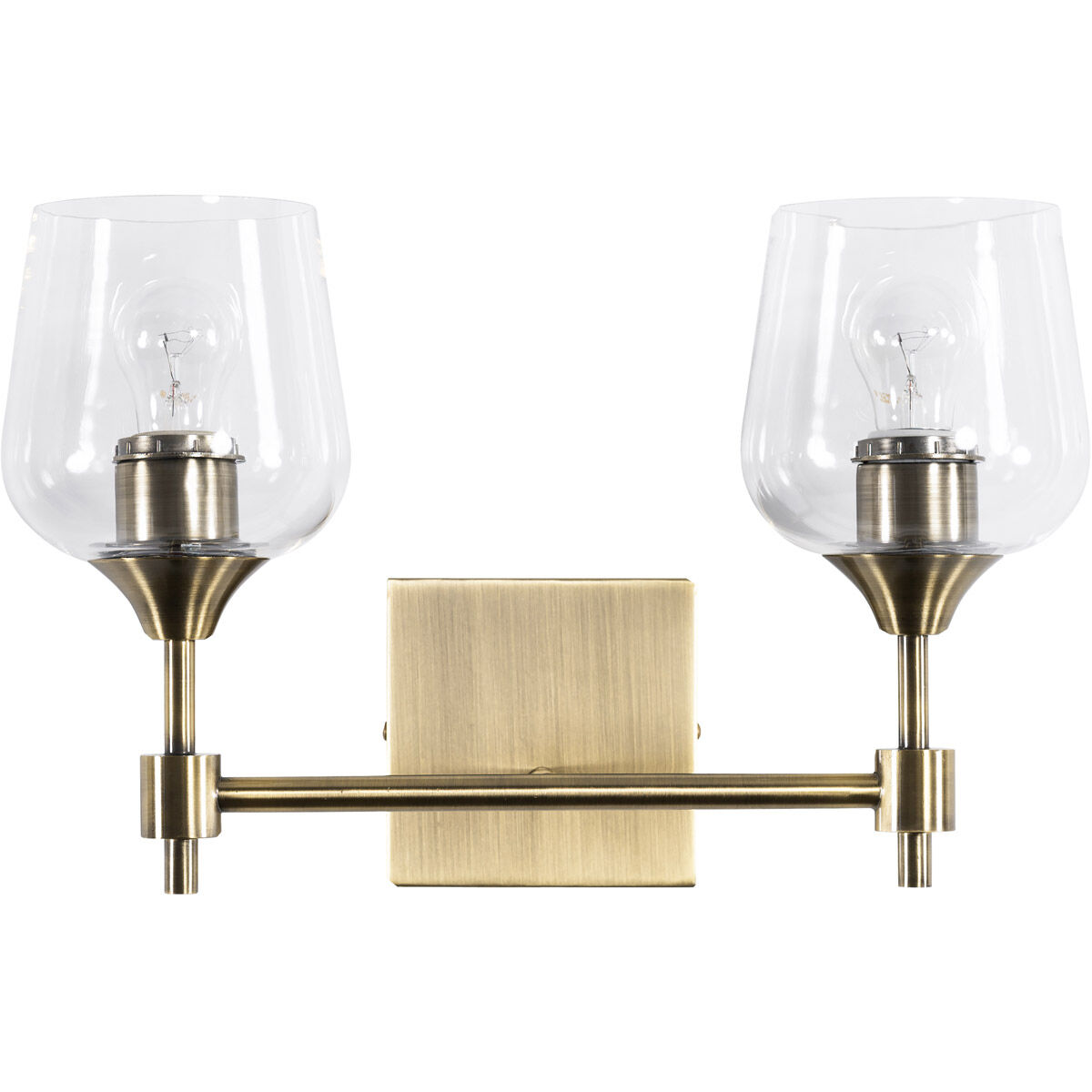 Margaux 2 Light 14.25 inch Antique Brass and Clear Bath Vanity Light Wall Light