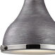 Rutherford 1 Light 9 inch Weathered Zinc with Polished Nickel Mini Pendant Ceiling Light