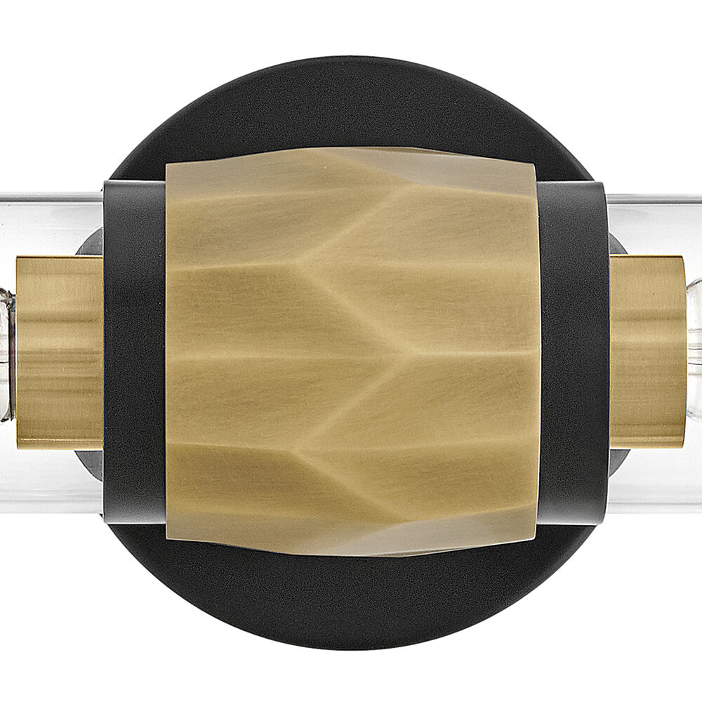 Ellison 22 inch Black with Heritage Brass Vanity Light Wall Light in Black / Heritage Brass