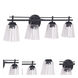 Drake 4 Light 33.08 inch Flat Black Vanity Light Wall Light