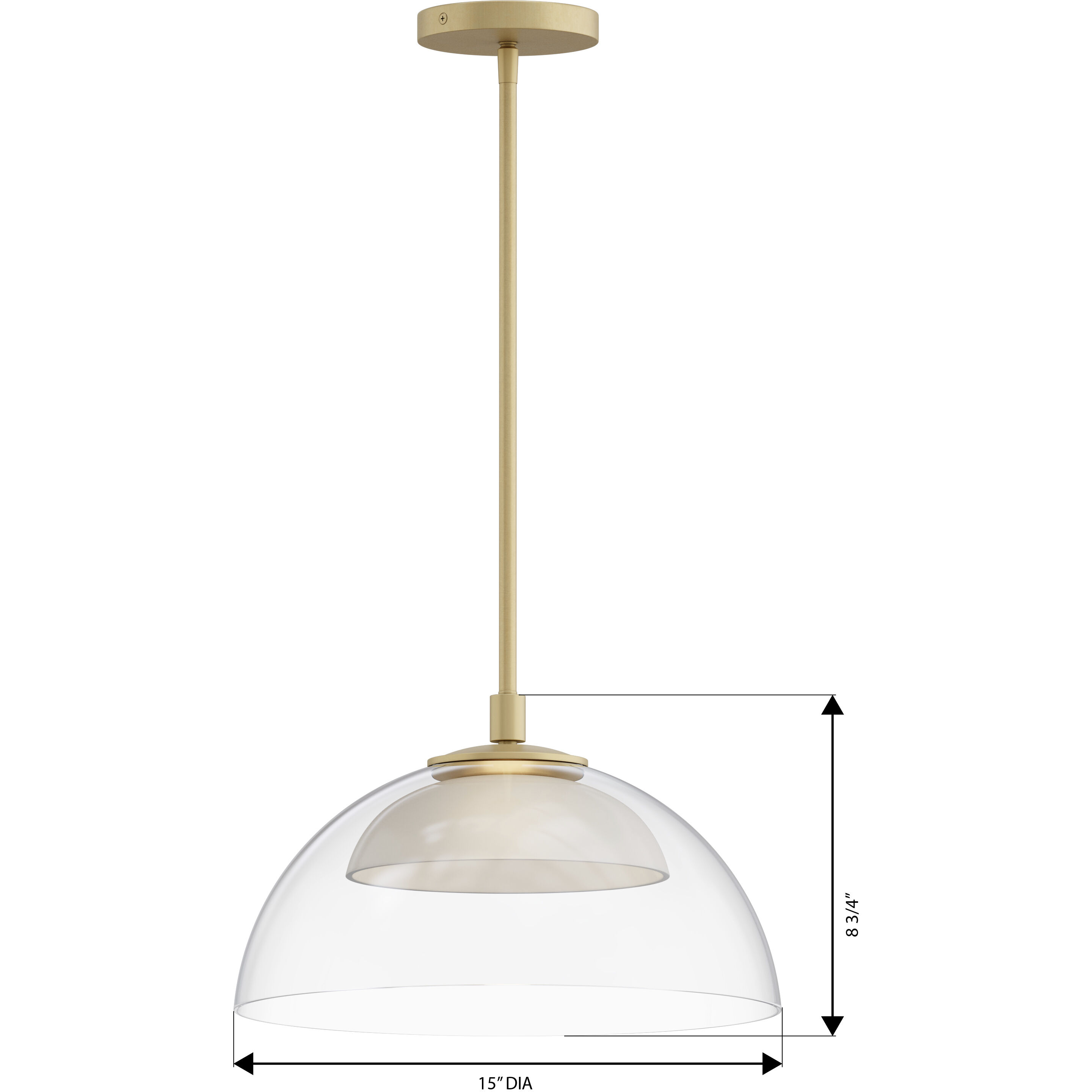Halwynd LED 15 inch Legacy Brass Convertible Pendant/Semi-Flush Ceiling Light