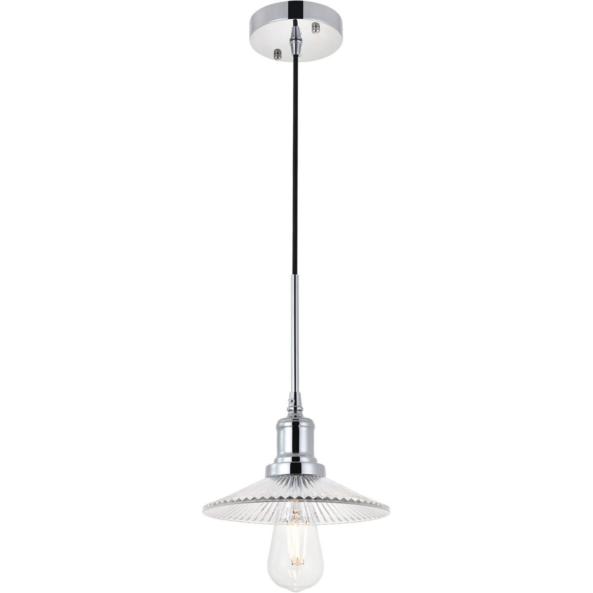 Waltz 1 Light 8.5 inch Chrome Pendant Ceiling Light