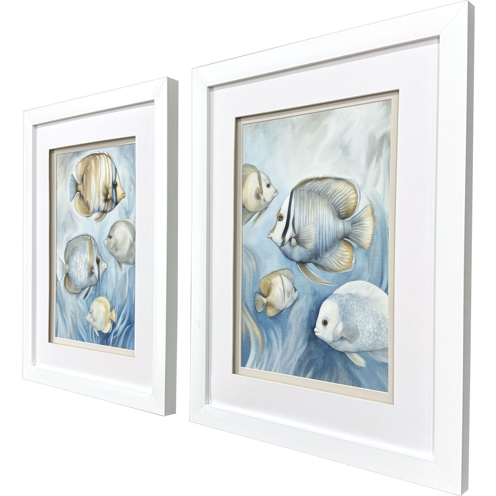 Swim Blue and Beige Framed Art, Propac