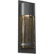 Outdoor Round Motif 1 Light 19 inch Textured Black Outdoor Sconce in Smoke Granite, GU10 Halogen, Short Round