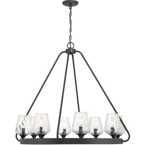 Carlton 8 Light 36 inch Matte Black Chandelier Ceiling Light, Essentials