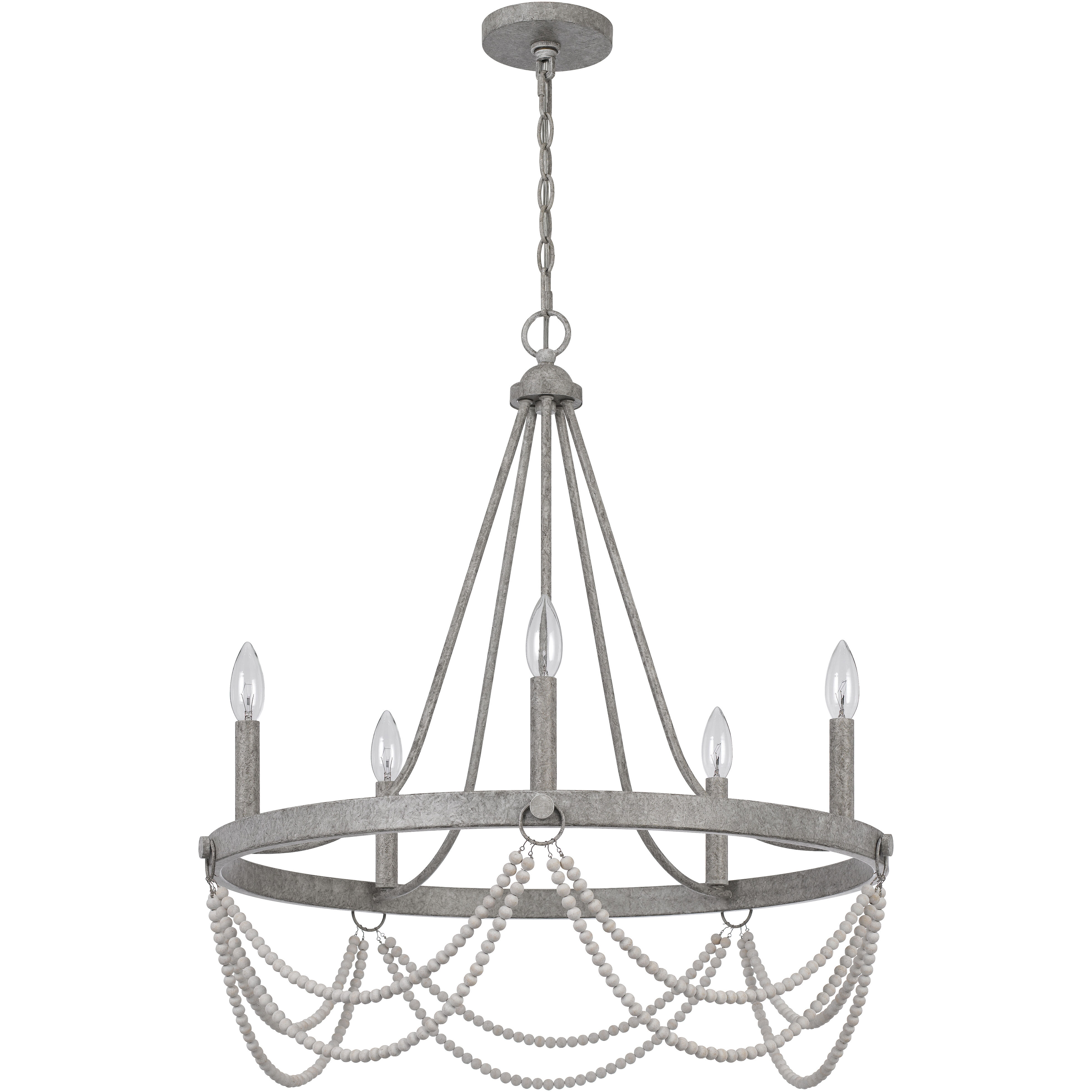 Anniston 5 Light 26 inch Antique Silver Chandelier Ceiling Light