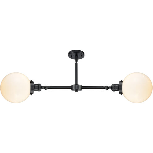 Franklin Restoration Large Beacon 2 Light 43 inch Oil Rubbed Bronze Island Light Ceiling Light in Matte White Glass, Franklin Restoration