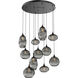 Misto 11 Light 36.6 inch Matte Black Chandelier Ceiling Light, Round Multi-Port