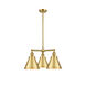Franklin Restoration Appalachian 3 Light 21 inch Satin Gold Chandelier Ceiling Light, Franklin Restoration