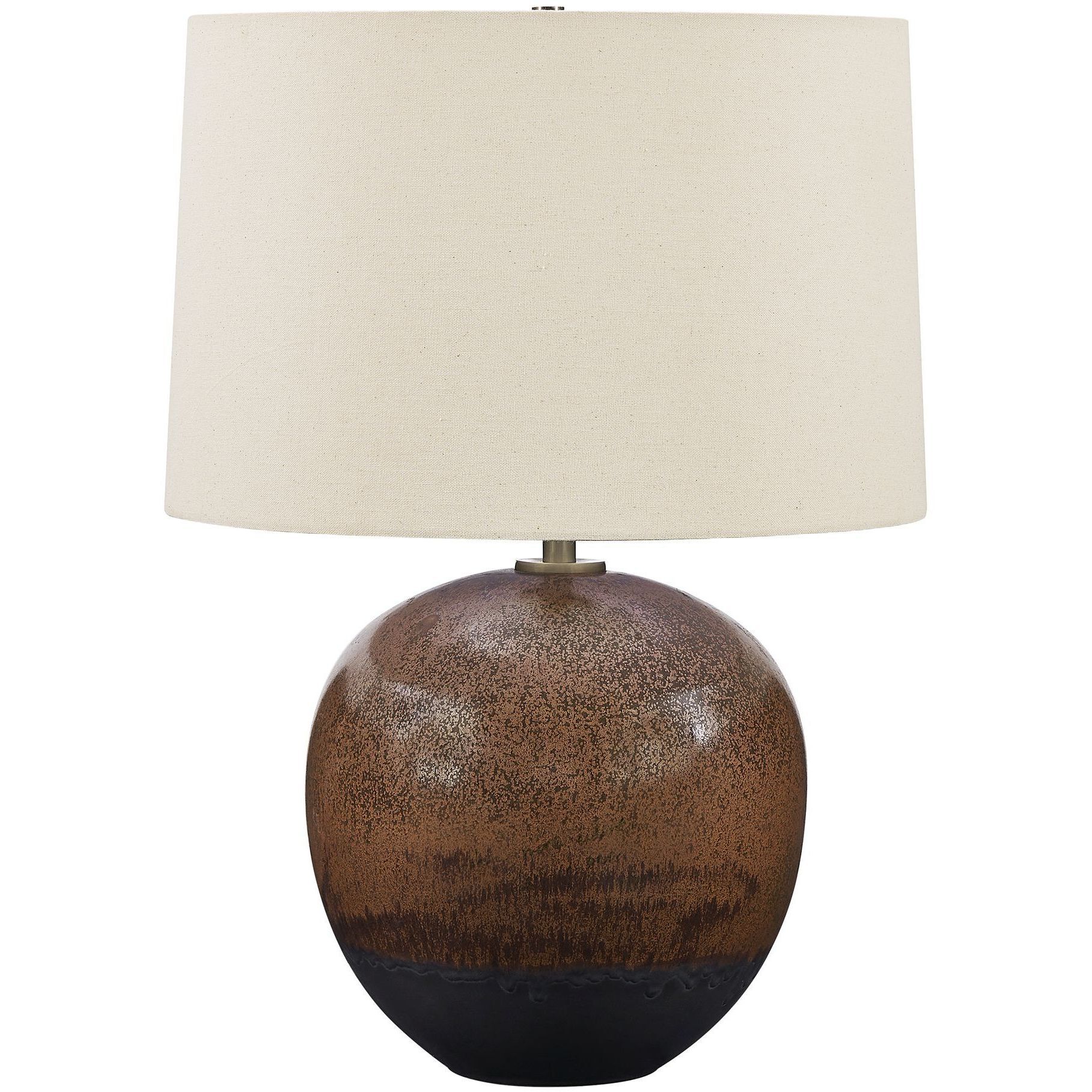 Brownell 23.75 inch 150 watt Metallic Rust Brown Glaze and Dark Bronze Table Lamp Portable Light